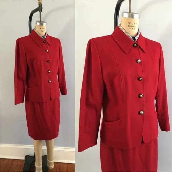 Vintage Pendleton 2pc skirt & jacket set 8 Petite - Picture 1 of 8